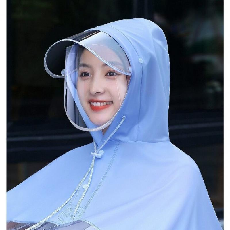 レインコート バイク レディース メンズ 電動自転車 厚手 二重つば 大判サイズ 防水 防雨