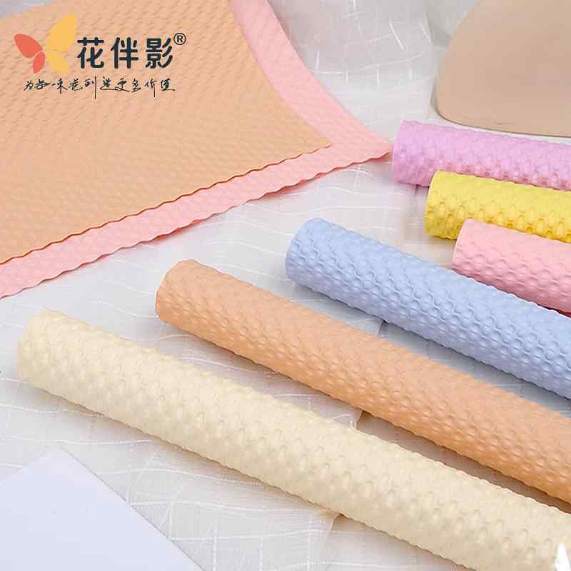 花束 包装紙 ギフト ラッピングペーパー 立体 浮き彫り 特殊紙 花柄 53cm 10枚 セット 水晶ローズ 麦芽..