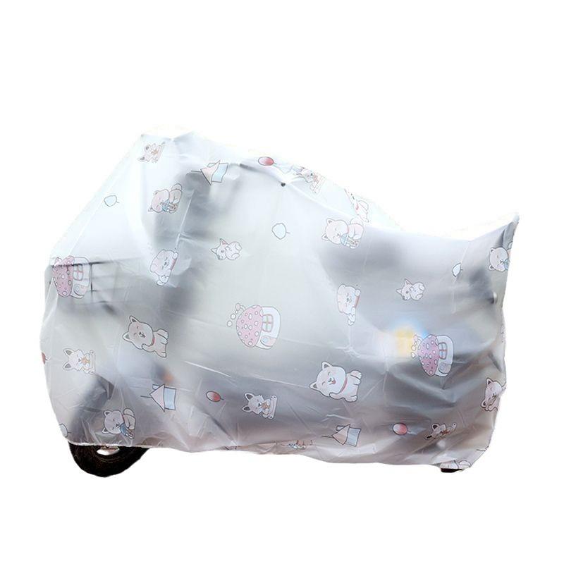 バイク用レインカバー 厚手 磨砂 耐汚 防水 防塵 電動アシスト自転車カバー 太陽花柄 小型車 大型車 か..