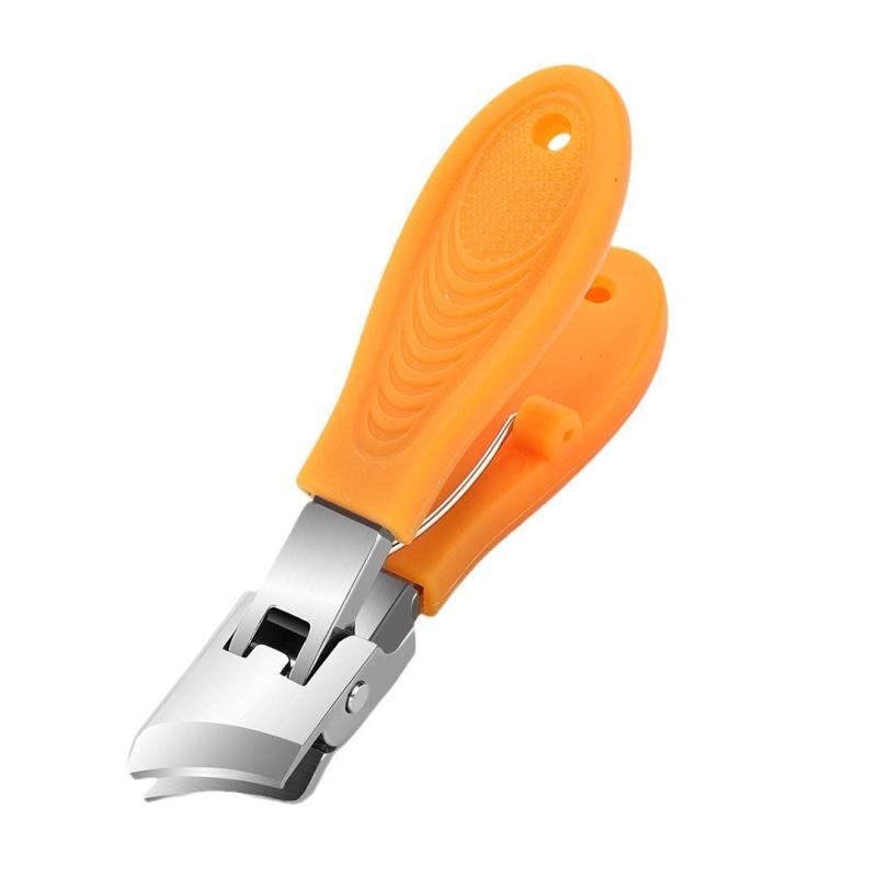 爪切り 斜め刃 飛び散り防止 大口径 ステンレス製 携帯用 男女兼用 ブラック オレンジ