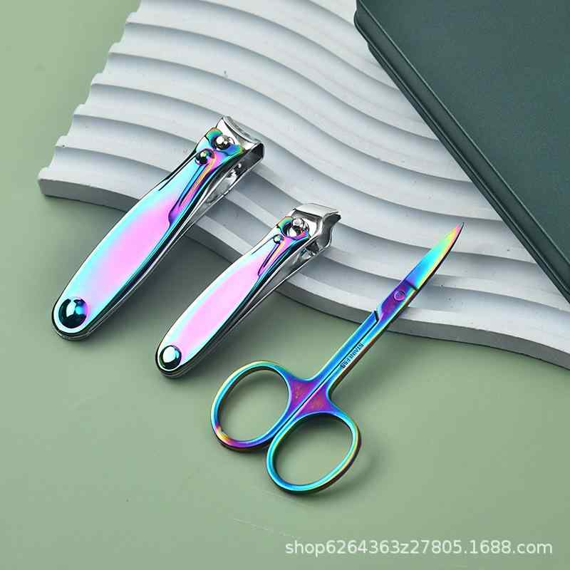 ネイルケアセット 指甲切りセット 美容ハサミ 眉毛クリップ ステンレス製 ホームケア 3点セット