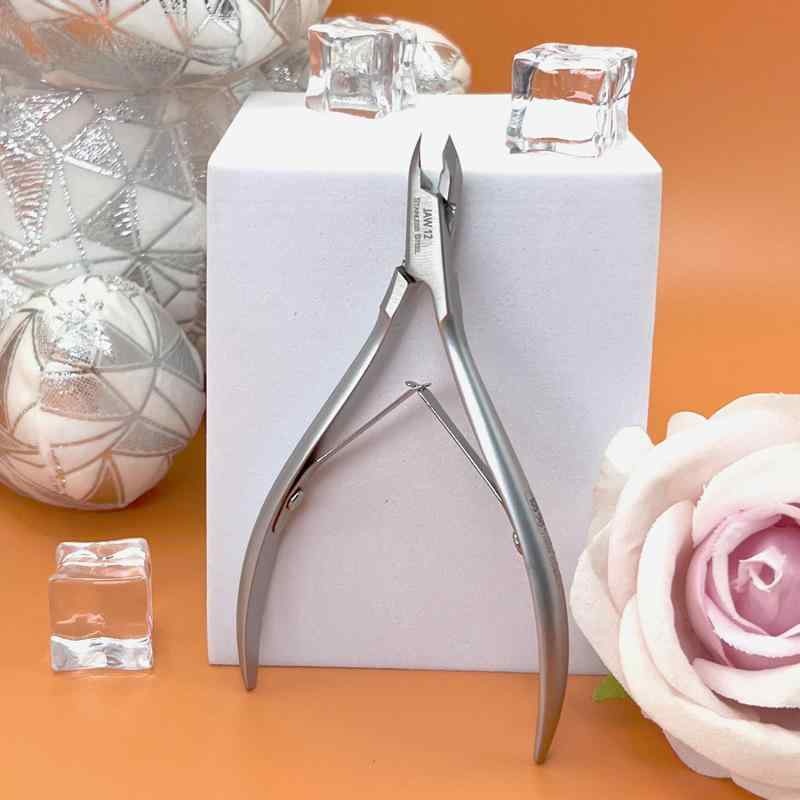 爪切り ネイルニッパー 甘皮切り ステンレス製 12mm刃 平口タイプ 女性 男性 兼用 ポータブル