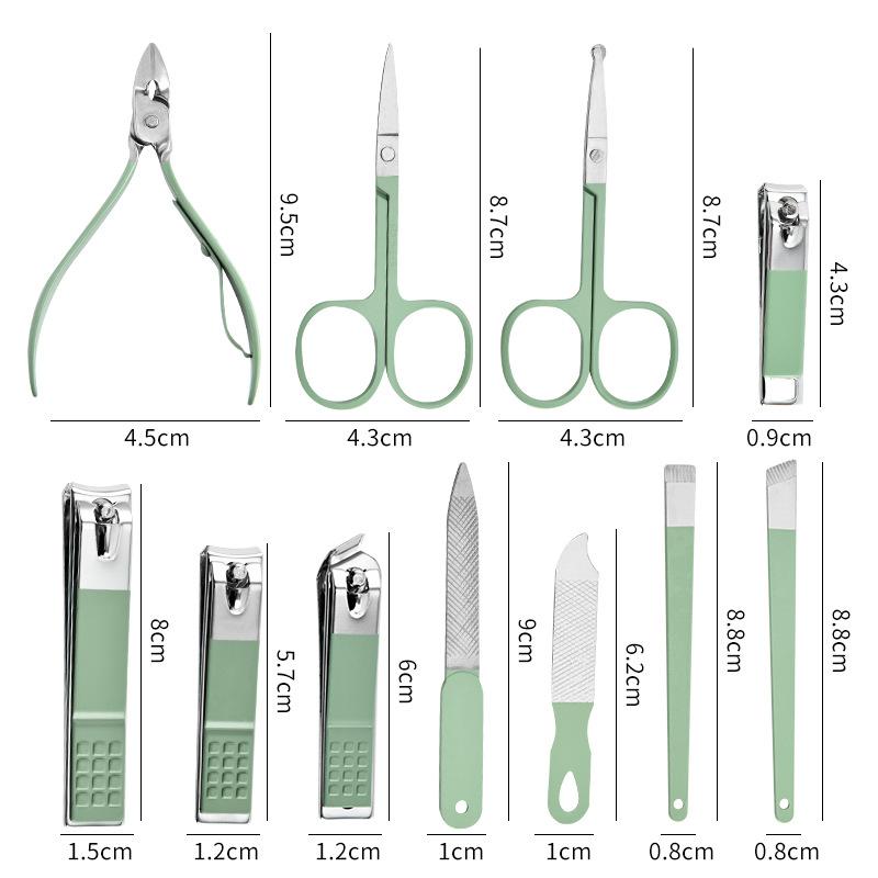 ネイルケアセット レディース メンズ 30点セット ステンレス製 爪切り ニッパー 巻き爪 やすり 甘皮ケア 携帯式 ピンク系 ブルー系 グリーン系