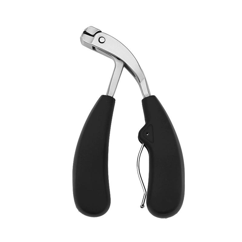 ネイルケア 弯头 平口 ステンレス製 爪切り 大口径 二次开口 爪やすり付き 持ちやすい 橡塑ハンドル 家庭用 携帯用