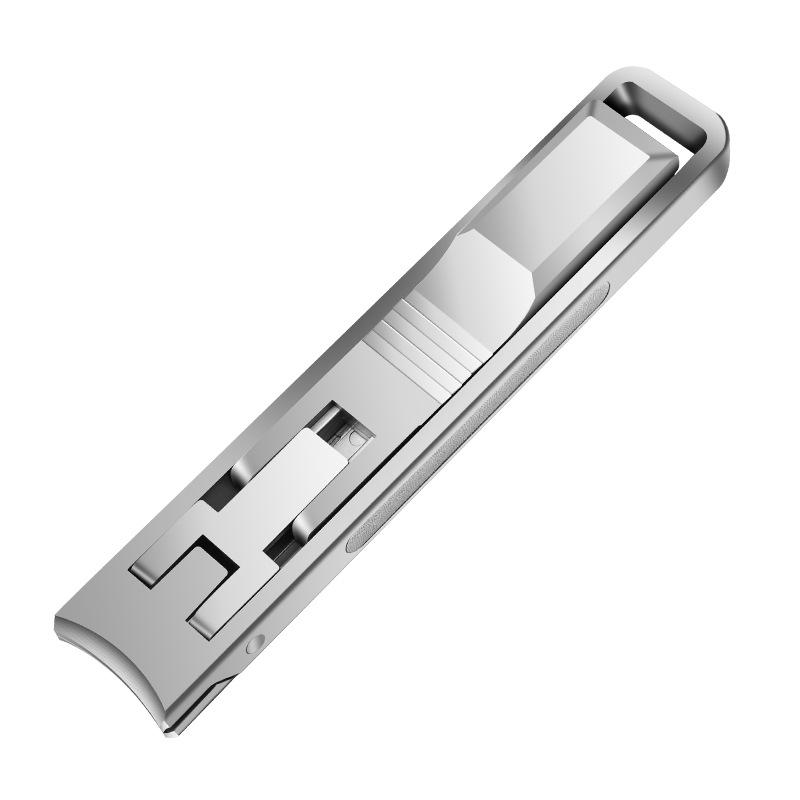 爪切り 携帯用 折りたたみ式 薄型 爪やすり付き キーホルダー ミニ 爪切りセット ステンレス 合金 防滴 シルバー