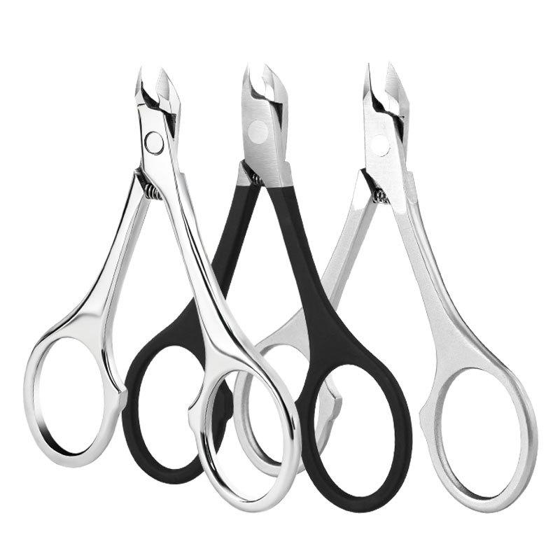 ネイルケア 噴砂 ステンレス製 キューティクルニッパー ネイルニッパー 爪切り 甘皮処理 角質除去 ピーリング 携帯用 家庭用 ブラック