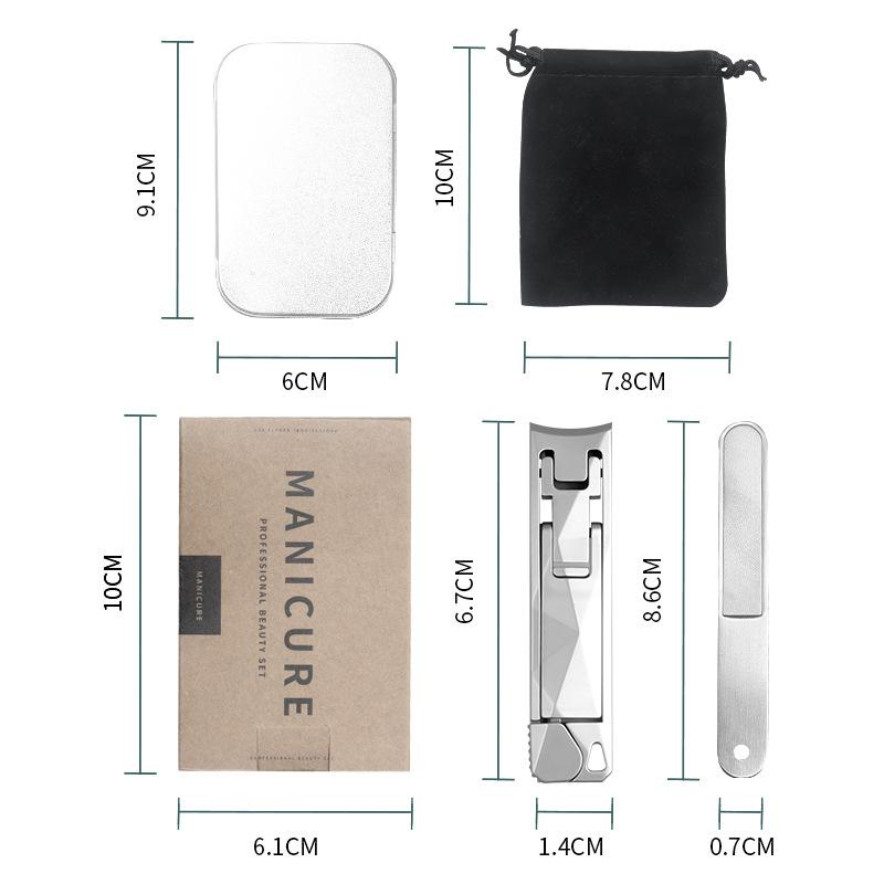 爪切り 携帯用 超薄型 多機能 合金製 折りたたみ式 ネイルクリッパー 爪やすり付き 男女兼用 菱形デザ..