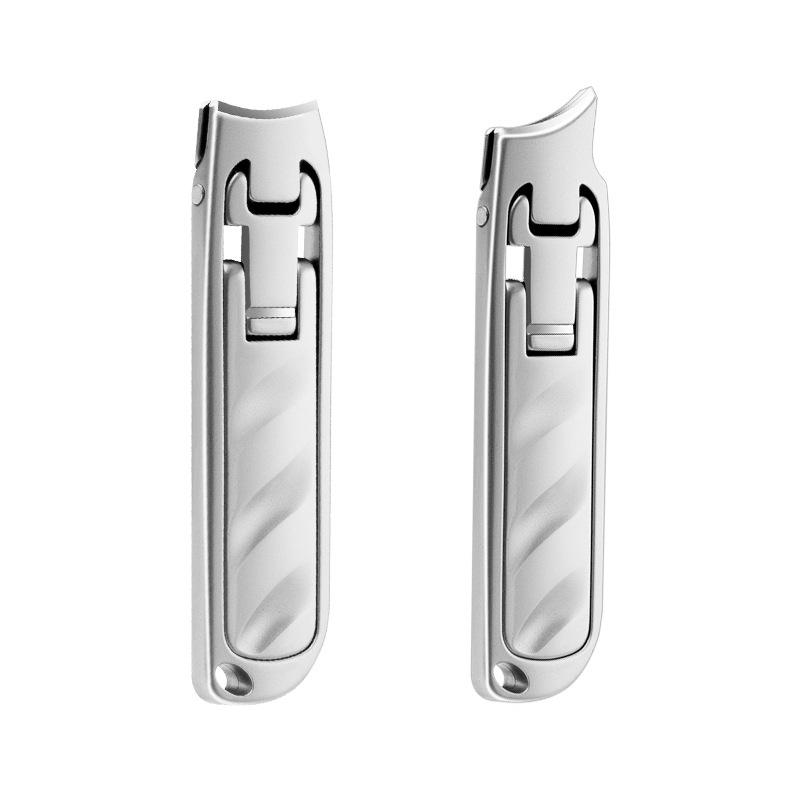 爪切り 超薄型 ステンレス製 斜め刃 大口径 携帯 折り畳み式 ネイルクリッパー