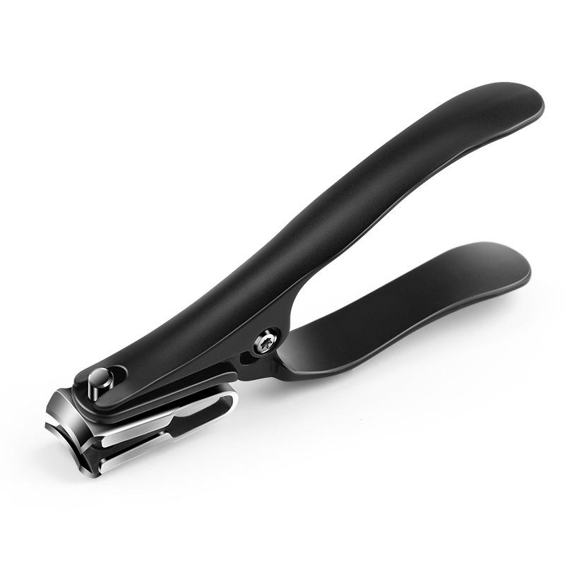 爪切り 360度回転 ステンレス製 大口 飛び散り防止 ブラック 男性用 女性用 携帯 平口 家庭用