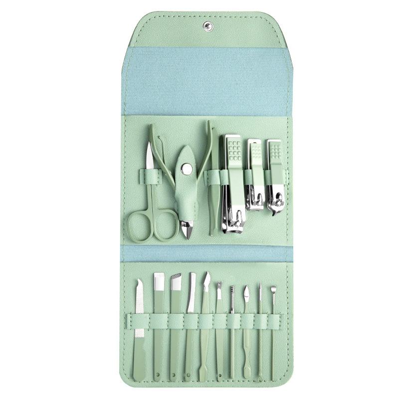 爪切り レディース メンズ 兼用 ステンレス製 16点セット 携帯式 爪切りセット 爪やすり ニッパー 眉毛ハサミ 耳かき 斜め口爪切り 鷹のくちばし型爪切り