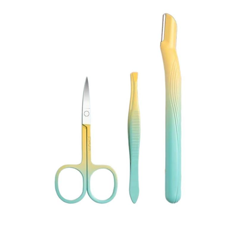 爪切り レディース メンズ 家庭用 7点セット 10点セット 12点セット 18点セット 炭素鋼 ネイルケアセット 携帯用 黄緑 グラデーション