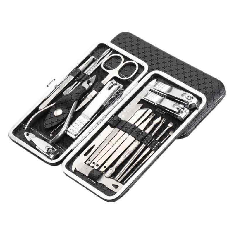 ネイルケアセット 爪切り 19点セット ステンレス製 携帯式 爪やすり 斜め口 爪切り ニッパー 耳かき ツール 日常用品