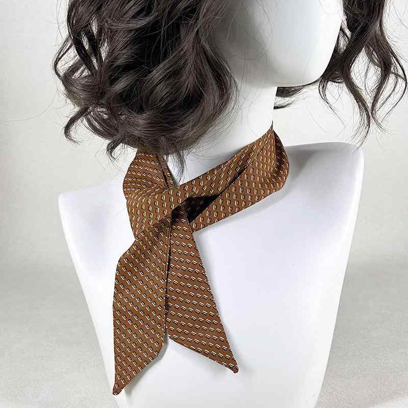 スカーフ レディース 韓国 ファッション レトロ 細スカーフ シルクタッチ ストール ネッカチーフ アー..