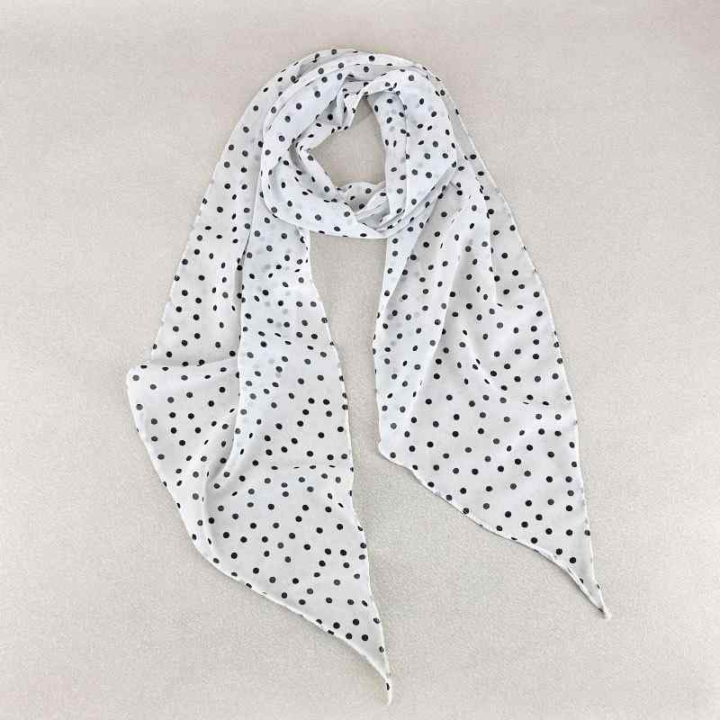 スカーフ レディース ファッション雑貨 水玉 ドット柄 ポリエステル製 細長 ストール ヘアバンド アレ..