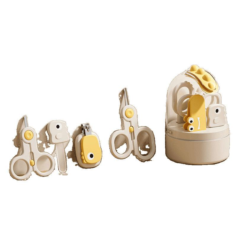 ベビー 指爪切り セット 新生児 赤ちゃん 専用 爪切り 鉗子 幼児 安全 炭素鋼 恐竜 かわいい 黄色 防 挟み 手 不器用 ママ 安心