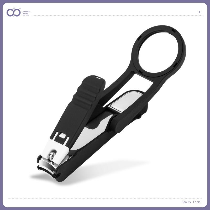 爪切り 拡大鏡付き 多機能 高齢者 介護用 防滴 ステンレス製 平口 ポータブル