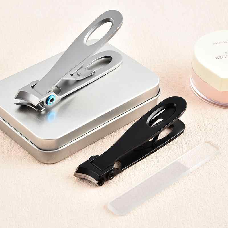 爪切り ステンレス製 大口径 爪やすり セット シルバー ブラック 携帯用 深爪 巻き爪 陥入爪 対策 男女兼用