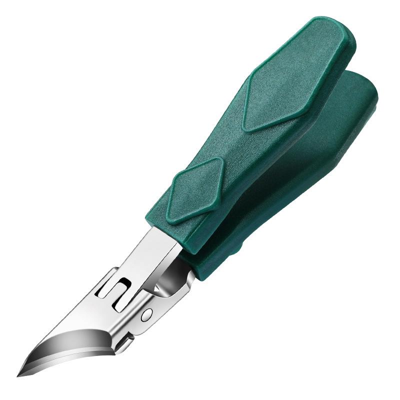 爪切り 超尖 斜め刃 巻き爪用 ニッパー 厚い爪 足の爪 ステンレス製 墨緑色 ブラック