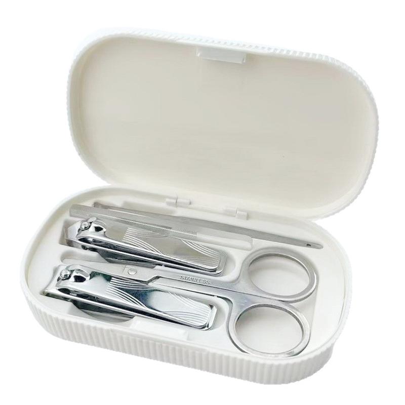ネイルケアセット ネイルクリッパー ステンレス製 爪切り 5点セット 磁気吸着ボックス付き 精鋼 不锈钢(4.0)