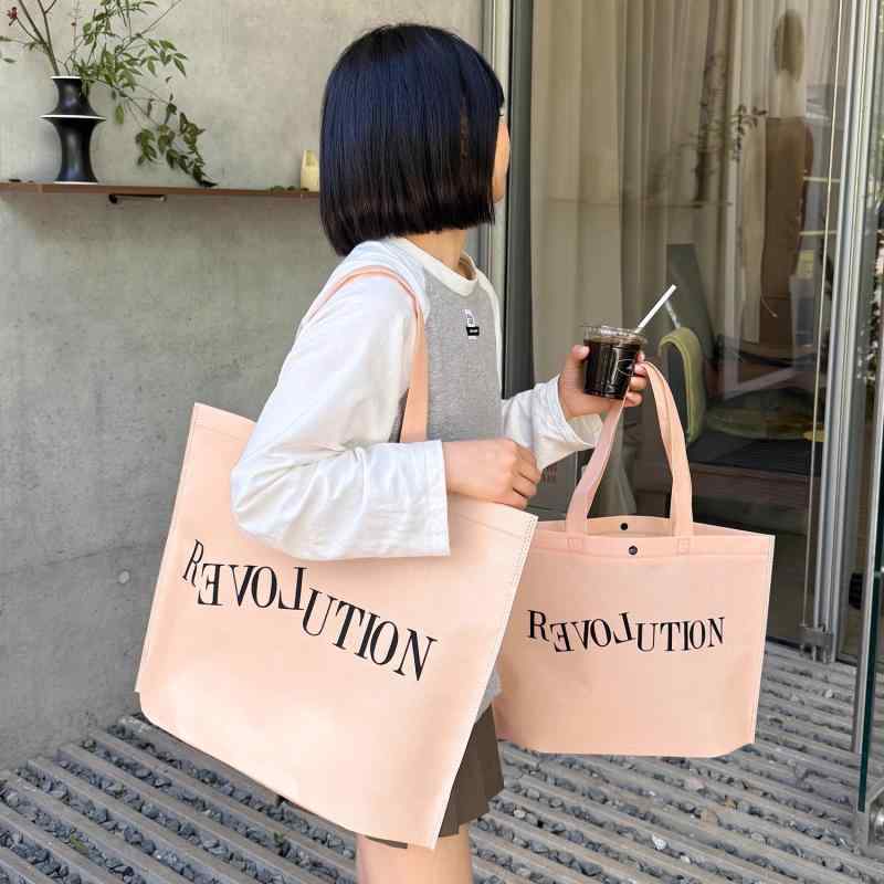 手提げ袋 レディース 服 バッグ ショッピングバッグ 不織布 ピンク 大容量 ギフト ラッピング ロゴ印刷..