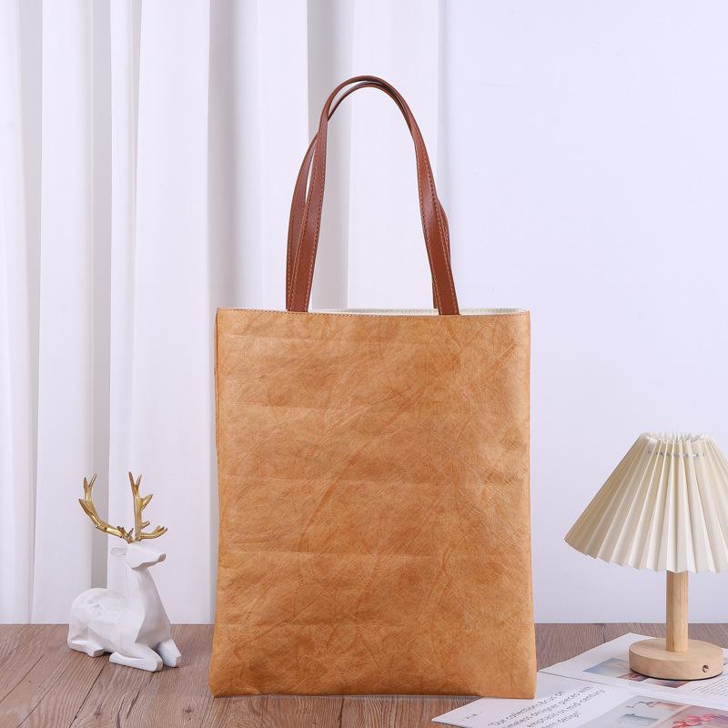 手提げ袋 ギフト袋 大容量 杜ポン紙 クラフト紙袋 防水 縦型 帆布裏地