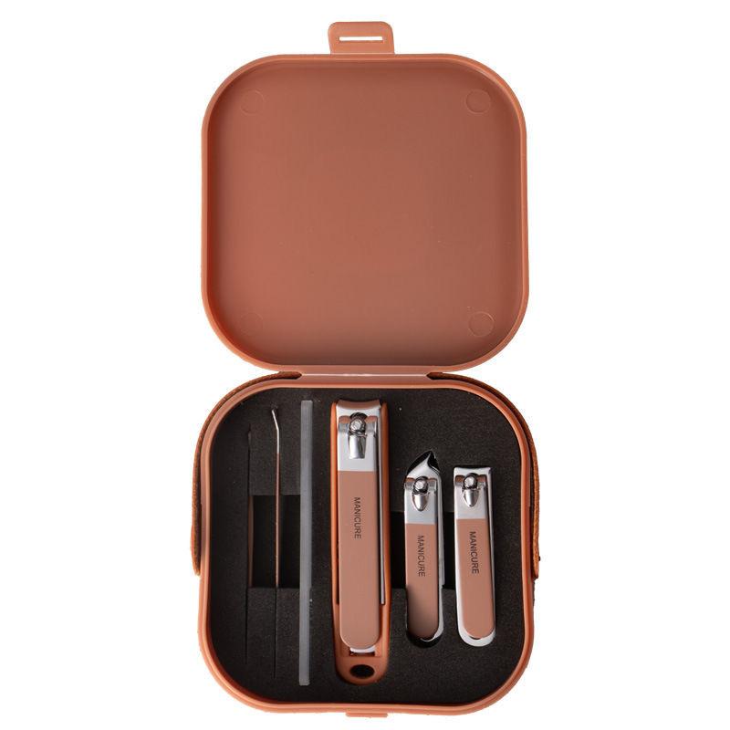 ネイルケア レディース メンズ 防滴 携帯式 爪切り セット 6点セット 8点セット ステンレス製 爪やすり 耳かき付き コーヒー色 ミルクホワイト