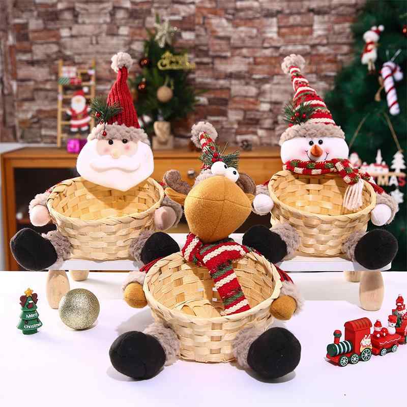クリスマス 飾り用品 キャンディ バスケット 木製 布製 平安夜 リンゴ バスケット 子供 ギフト 漫画