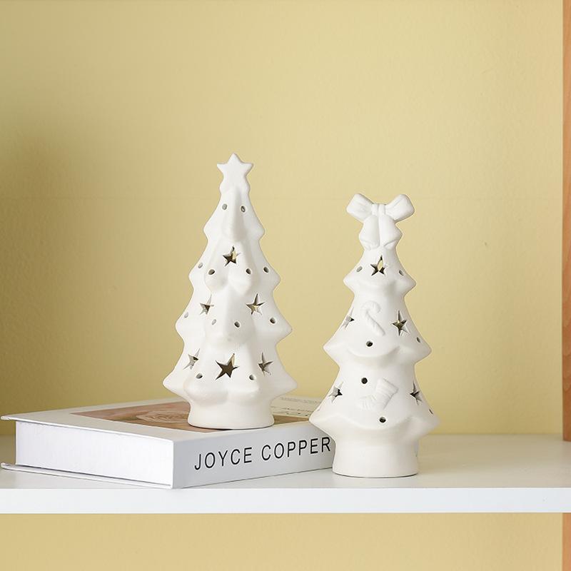 クリスマスツリー ライト DIY 素焼き 星 バタフライ 陶器製 オブジェ クリスマス ギフト 子供 向け(3)