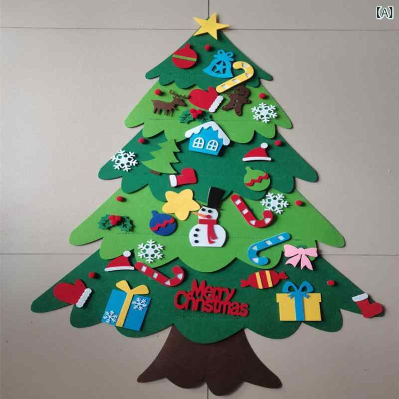 クリスマスツリー キッズ 手作り DIY フェルト製 壁掛け デコレーション オーナメント 立体 クリスマス カレンダー 2