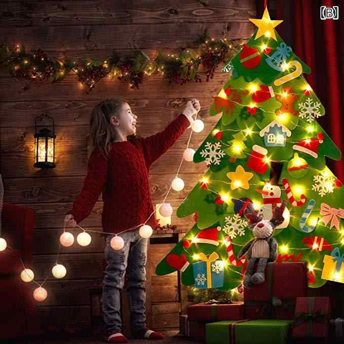 クリスマスツリー キッズ 手作り DIY フェルト製 壁掛け デコレーション オーナメント 立体 クリスマス カレンダー 3
