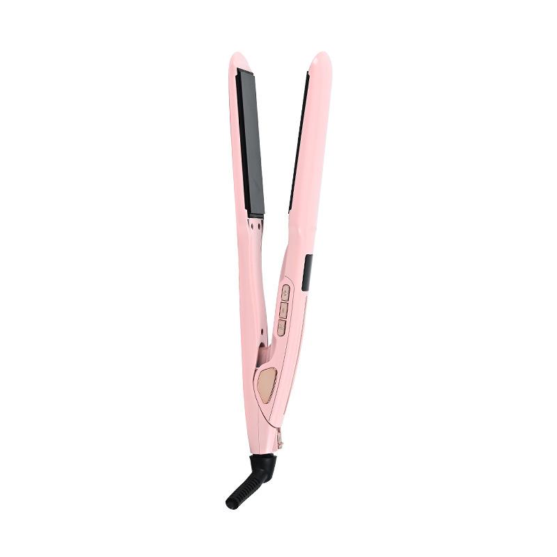 ヘアアイロン レディース 赤外線 ストレート カール 2way ピンク系 電気石セラミック 海外対応