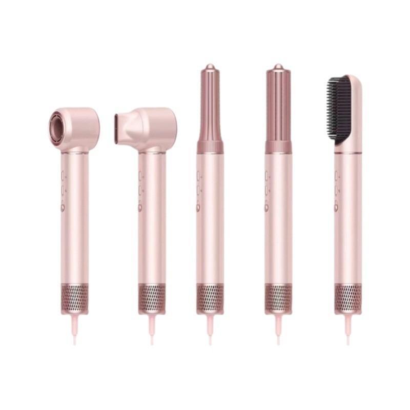 ヘアドライヤー レディース カールアイロン 大風量 速乾 マイナスイオン 3in1 ピンク グレー