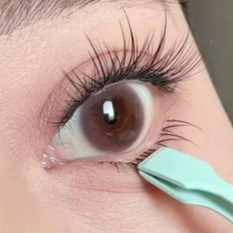 つけまつげ レディース 初心者向け ツール グルー なし 練習用 下まつげ 装着 ピンセット ステンレス製..