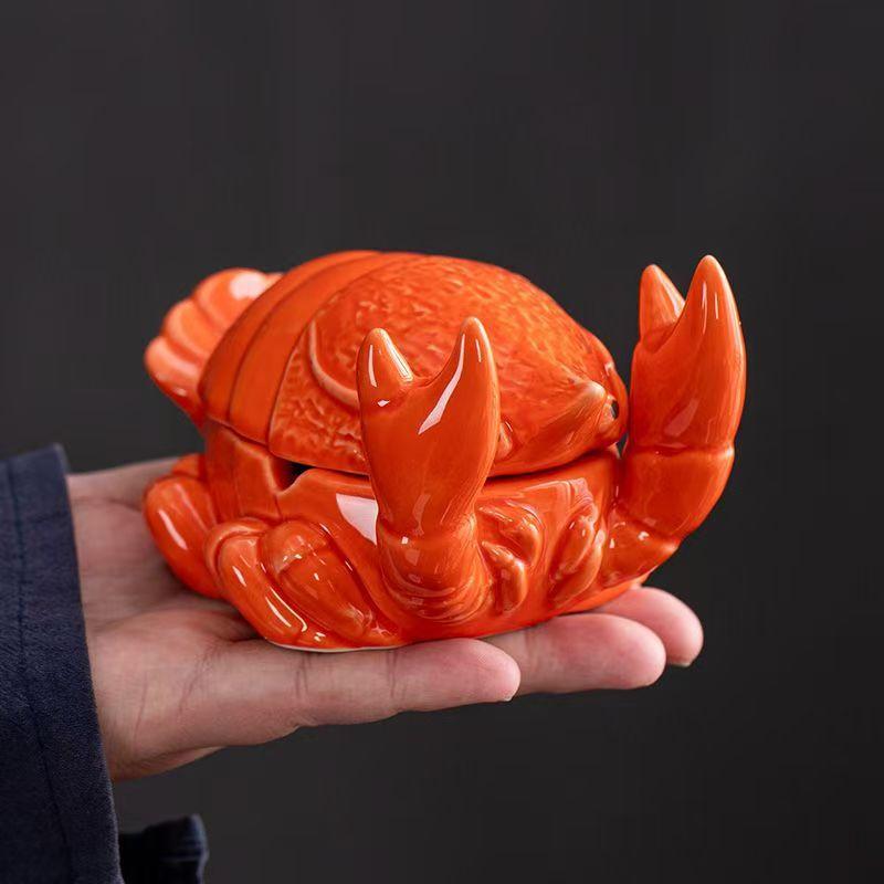 灰皿 小エビ カニ 蓋つき 陶器製 卓上 オブジェ おしゃれ かわいい インテリア シンプル モダン