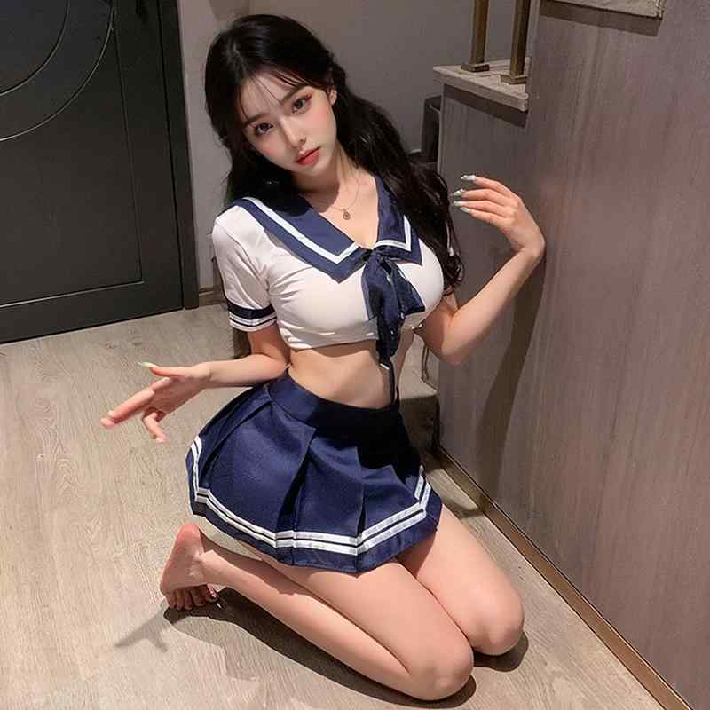 コスプレ セーラー服 レディース 学生服風 コスチューム ランジェリー 上下セット スカート ショーツ付..