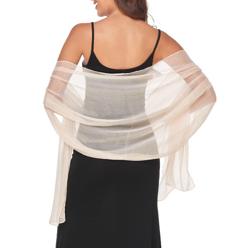 ショール レディース パーティー 結婚式 ストール シフォン やわらか エレガント シルク風 ウェディング ブライダル スカーフ 薄手 無地 ブラック ホワイト ベージュ レッド ブルー オレンジ イエロー グリーン パープル 春夏 秋冬