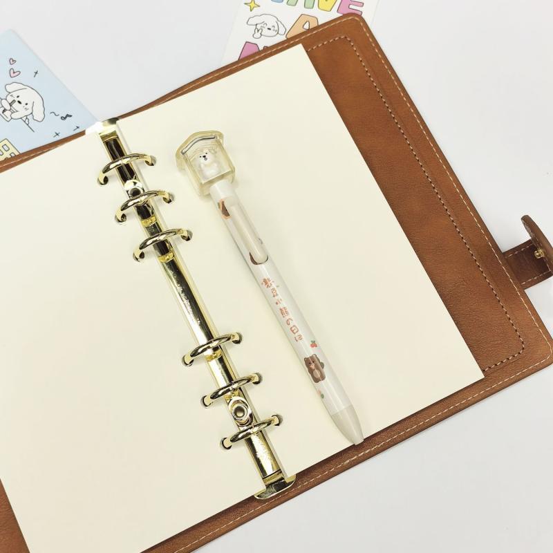 手帳 レディース かわいい アニマル A6 バインダー式 レザー調 雑貨 文房具 日記帳 スケジュール帳 ル..