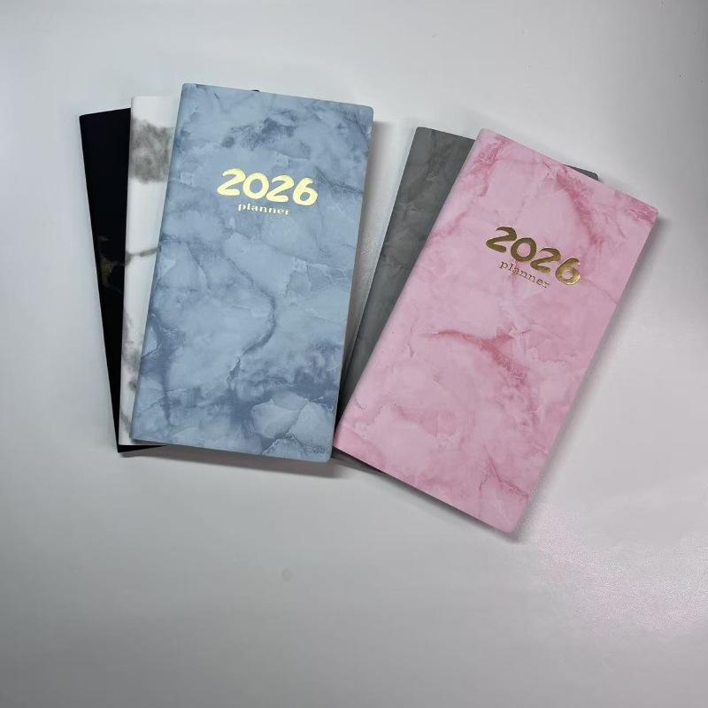 手帳 ノート A6サイズ ビジネス オフィス スケジュール帳 事務用品 携帯用 ピンク ブルー ブラック グ..