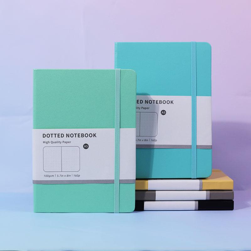 ノート レディース A5サイズ 手帳 ビジネス メモ帳 ドット方眼 横罫線 バインダー式 かわいい おしゃれ レザー風 160ページ 文房具 オフィス用品 スケジュール帳