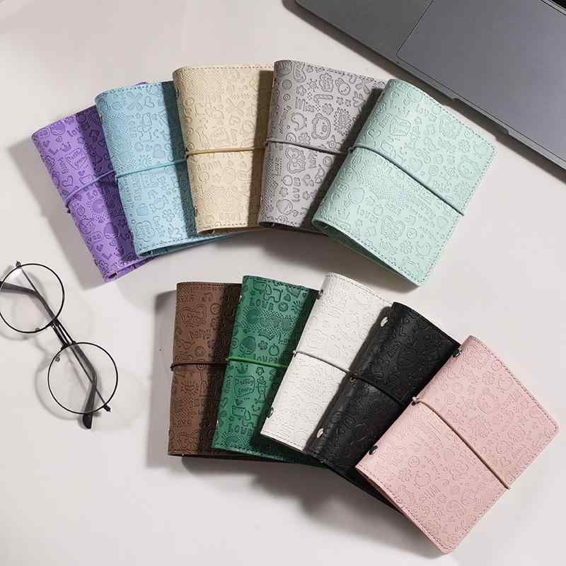 手帳 レディース ミニサイズ 携帯用 マカロンカラー 無地 システム手帳 ビジネス 記録 PUレザー かわいい グレー ホワイト パープル ブルー ベージュ