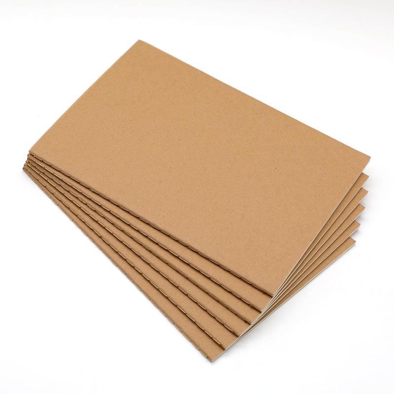 ノート A5サイズ 牛革風 紙 横罫 無地 ドット方眼 6冊セット 70g/m2 道林紙使用 レトロ アンティーク