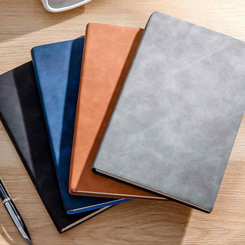 ノート A4 B5 ビジネス 厚型 ノートブック 事務用品 レザー風 会議 記録 道林紙