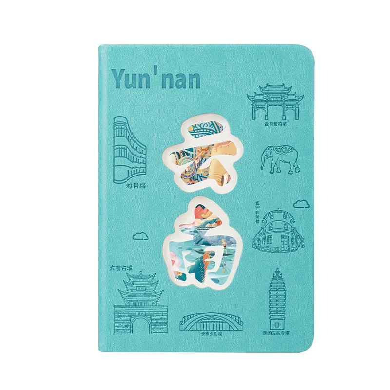 ノート 記録本 スーベニア 旅行 観光地 スタンプ帳 冷蔵庫マグネット付き PUレザー 道林紙 80ページ クリエイティブ トレンド
