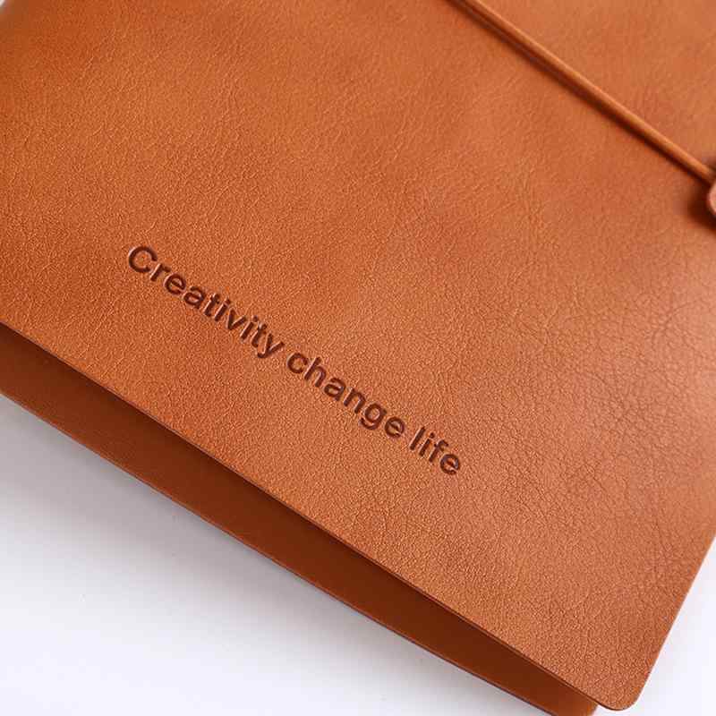 ノート レディース メンズ 兼用 レザー調 おしゃれ かわいい 17cm 23.5cm 活版印刷 道林紙 ビジネス 学習用 グリーン ブラウン ブルー オレンジ ブラック