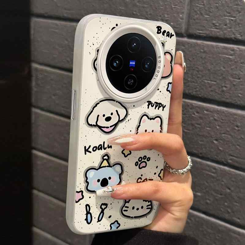 スマホケース レディース かわいい カートゥーン コアラ VIVO X200 Pro Mini S17e 対応 保護ケース シリコン バンパーケース ストラップ付き 耐衝撃