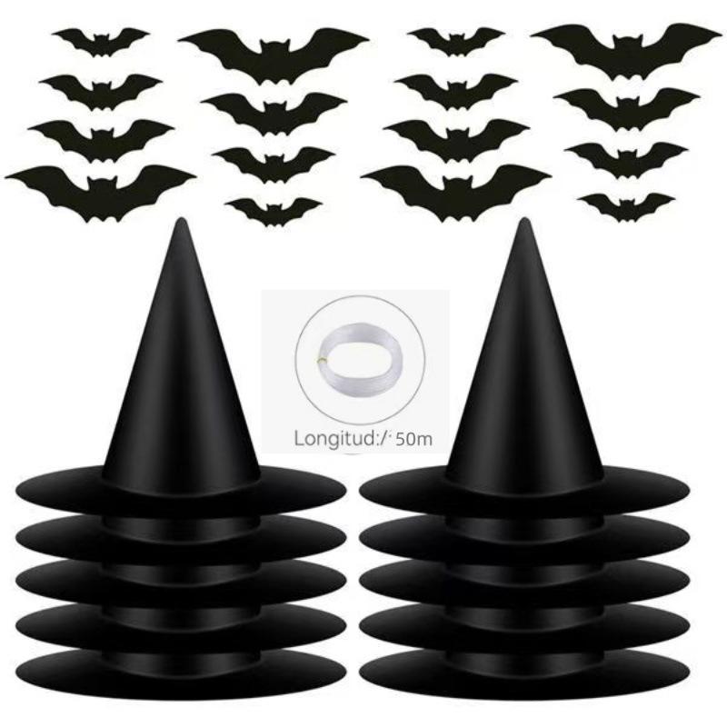 帽子 ハロウィン レディース ウィッチ 魔女帽子 パーティー イベント デコレーション 黒 尖り帽子 蝙蝠..