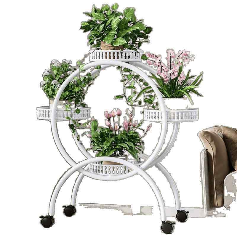花台 リビング 室内用 プランタースタンド キャスター付き 植木鉢台 アイアン 多層 鉢スタンド 観葉植..