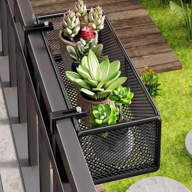 花台 窓 窓枠用 アイアン 吊り下げ プランターラック 室内 ベランダ 柵 鉢植え 棚 多肉植物 置き