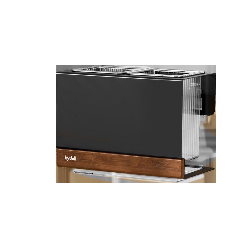 箸立て 箸ホルダー 壁掛け式 水切り 箸入れ スプーン フォーク 収納 キッチン ツール スタンド 鉄製 胡桃木風