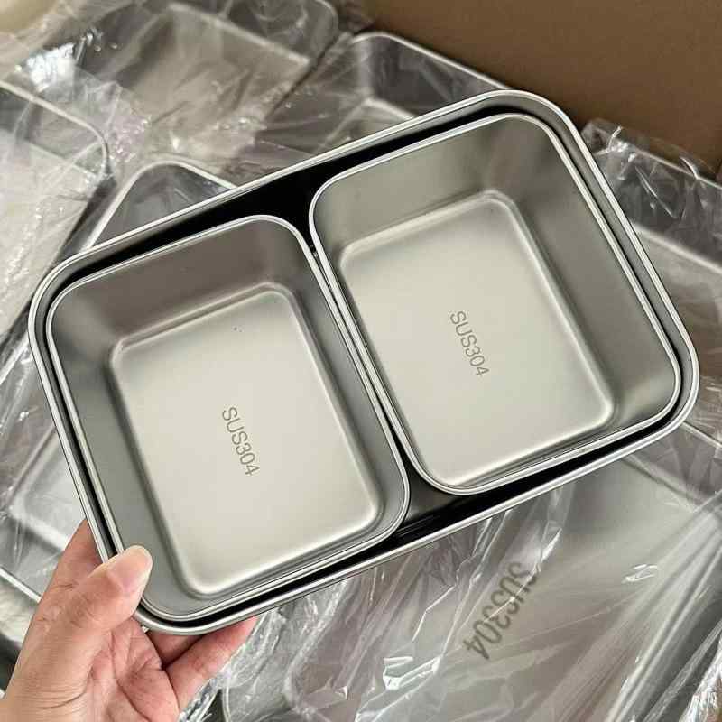 ステンレス製 蓋つき 惣菜容器 食品保存容器 キッチン用品 蒸し焼き プレート 小分け 大容量